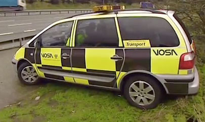 Photo of VOSA Ford Galaxy in motorway layby